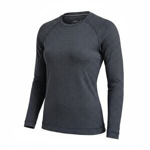 Smartwool Base Layer 250 Merino Wool Thermal Womens Medium Black Grey Dot Crew